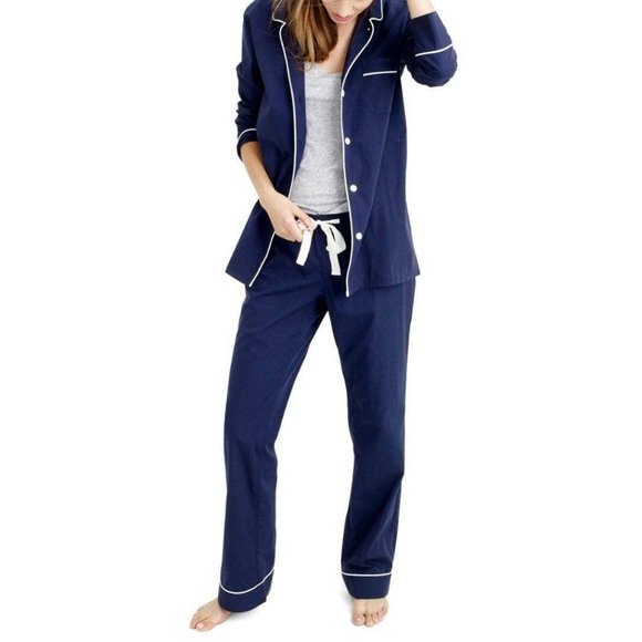 J.CREW Other - J Crew Vintage Cotton Pajama PJ Set  Navy Blue XXS